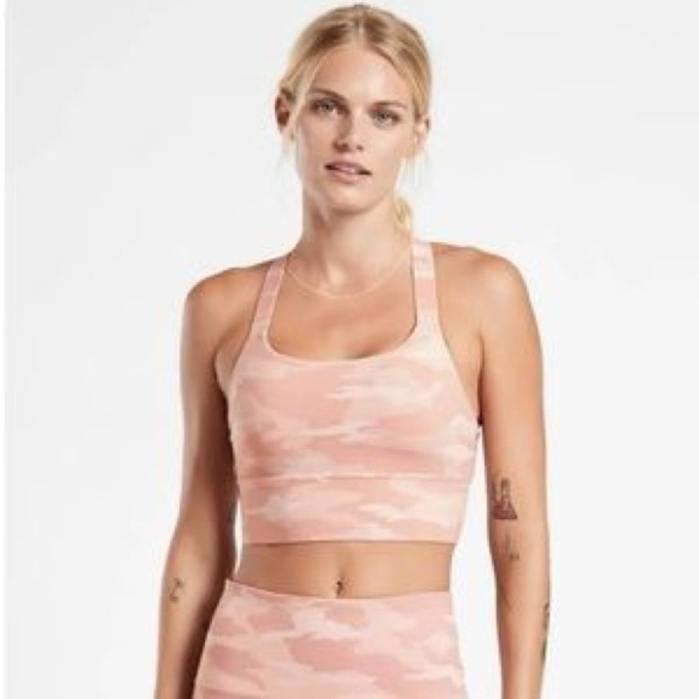 Athleta Warrior longline bra pink‎ camo size small A-C